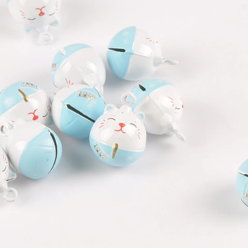 5pcs Cat Charms Cartoon Jingle Bells Christmas Decoration Gift Wholesale for Wind bell making 23x17mm YKL0699x