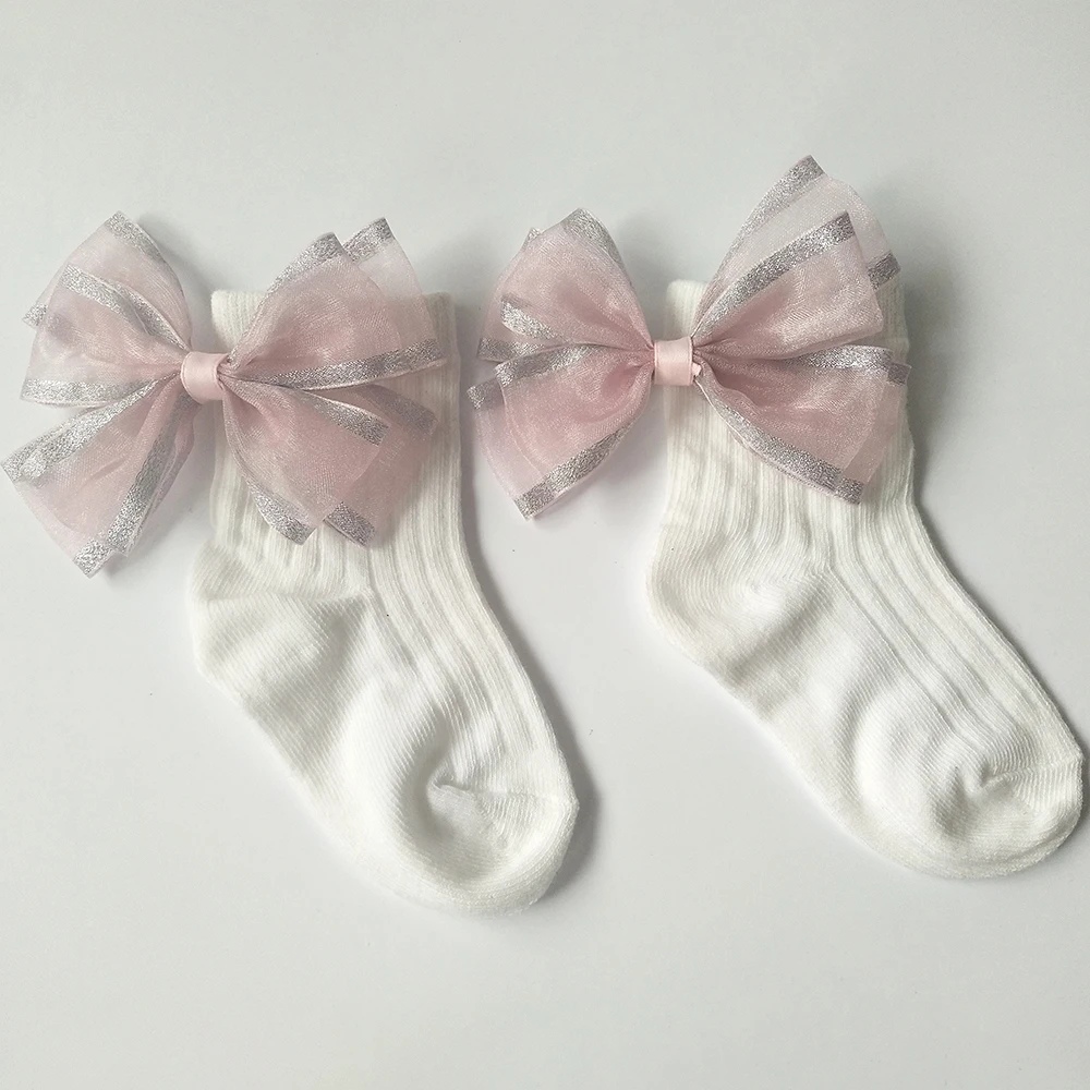 Cute Baby Girls Socks With Bows Infants Cotton Ankle Socks Baby Socken Kids Girls Princess Sock Children Socks