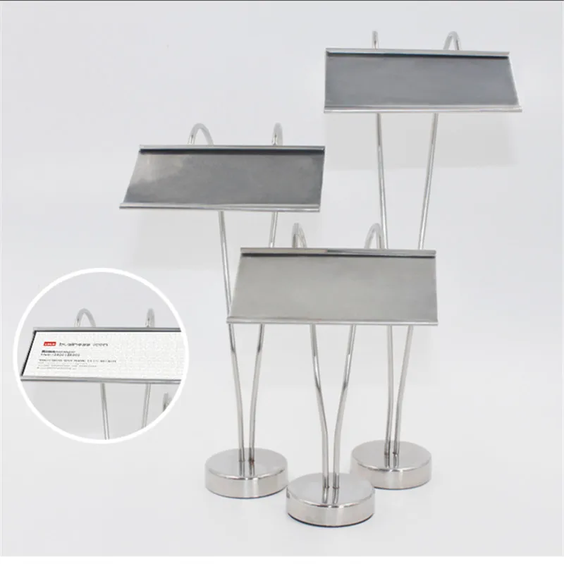 stainless steel food plate cards seat frame buffet table menu card holders table screen Pull the table sign