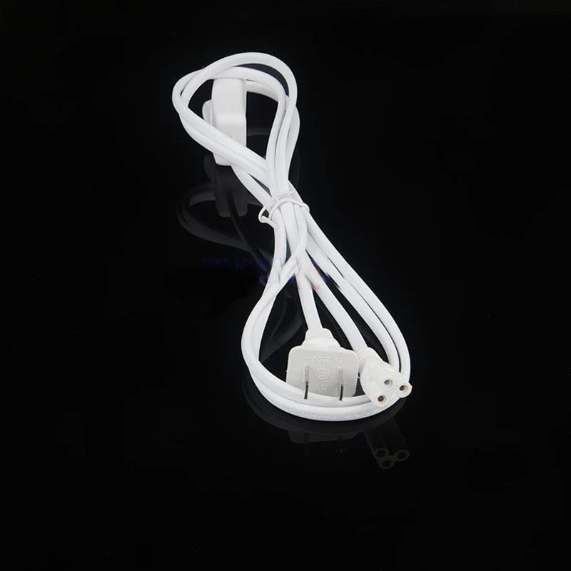 1.8meter Power connection cable wire Extended line for T8 T5 LED integration Daylight lamp with switch button plug 10pcs