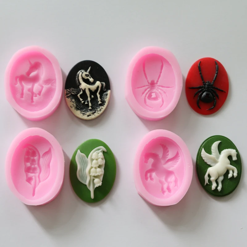 

Mold Silicone Cartoon Spider Fly Horse Sugar Cakes Decorated Handmade Chocolate Diy Baking Clay Moulds Silicone Rubber PRZY