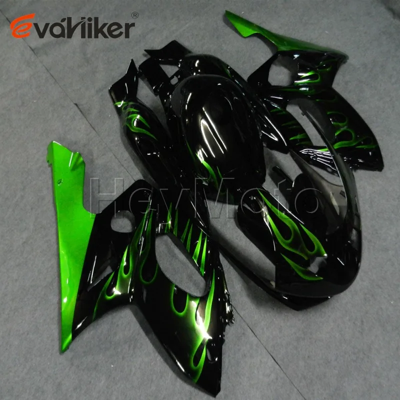 

ABS fairings for YZF600R 1997 1998 1999 2000 2001 2002 2003 2004 2005 2006 2007 green flames motorcycle panels Injection mold