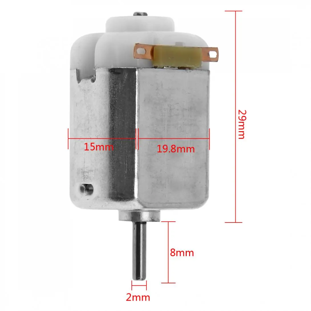 3 pz/lotto Mini 130 piccolo motore a corrente continua con diametro dell'albero di 2mm e da 1 a 6 volt per i giocattoli di modello