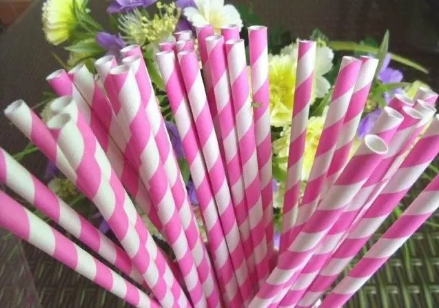 Mixed Striped and Polka Dot Drinking Paper Straws,striped paper party straws Vintage, Retro paper