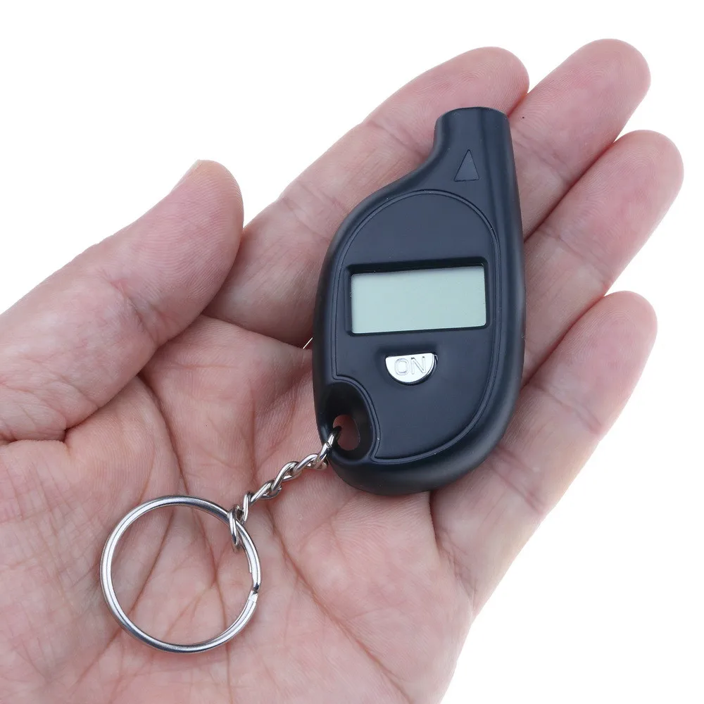 Mini Keychain style Tire Gauge Digital LCD display Car Tyre Air Pressure tester meter Car Auto Motorcycle tire Safety alarm