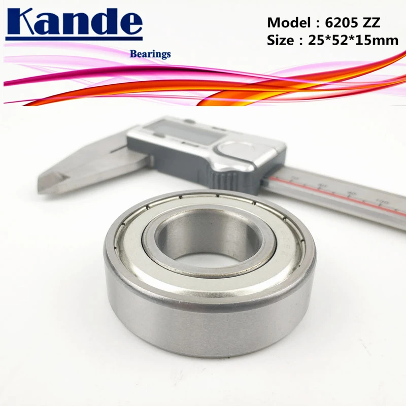 Kande 6205ZZ 2PCS ABEC-5 6205 ZZ Single Row Deep Groove Ball Bearing 25x52x15 mm High Quality 6205-2Z