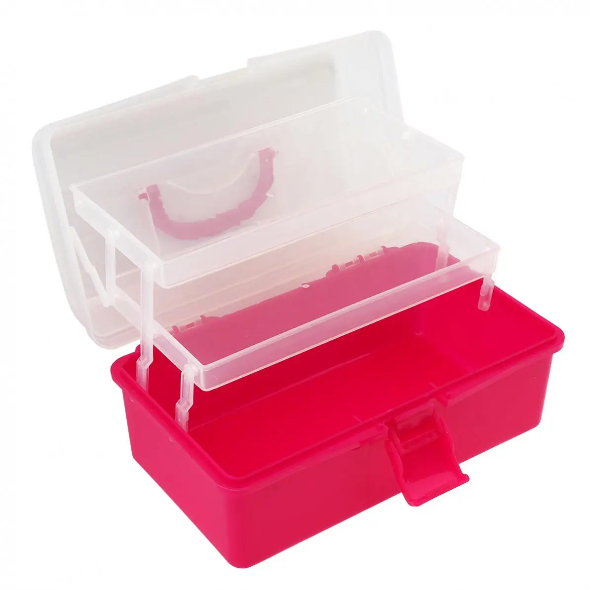 9 Inch PP Portable Multifunctional Three-layer Tool Storage Box with 225mm Length and 130mm Width for Hardware Accessories