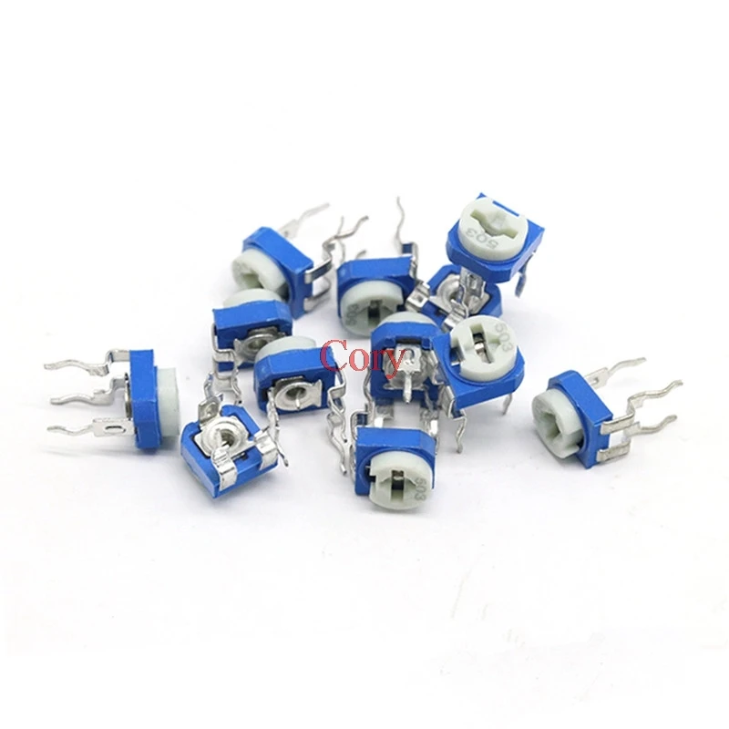 20pcs White Blue adjustable resistor carbon-film potentiometer RM065 Series 100R-1M Ohm 0.1W Trim Pot