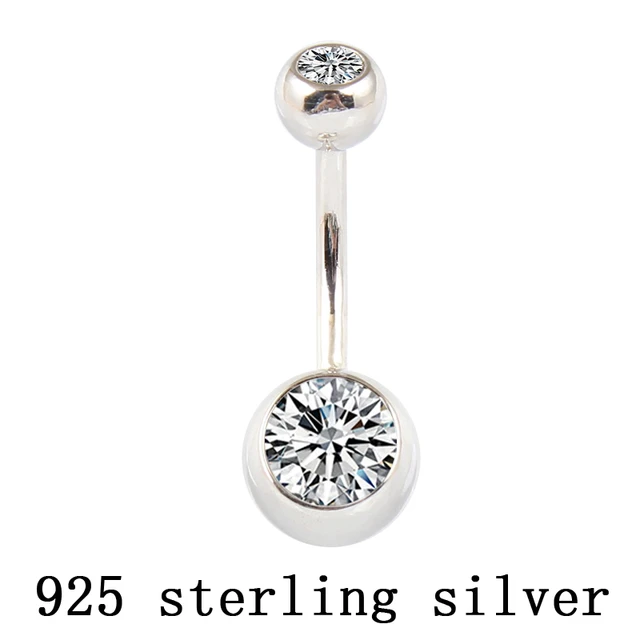 Real silver belly piercing outlet