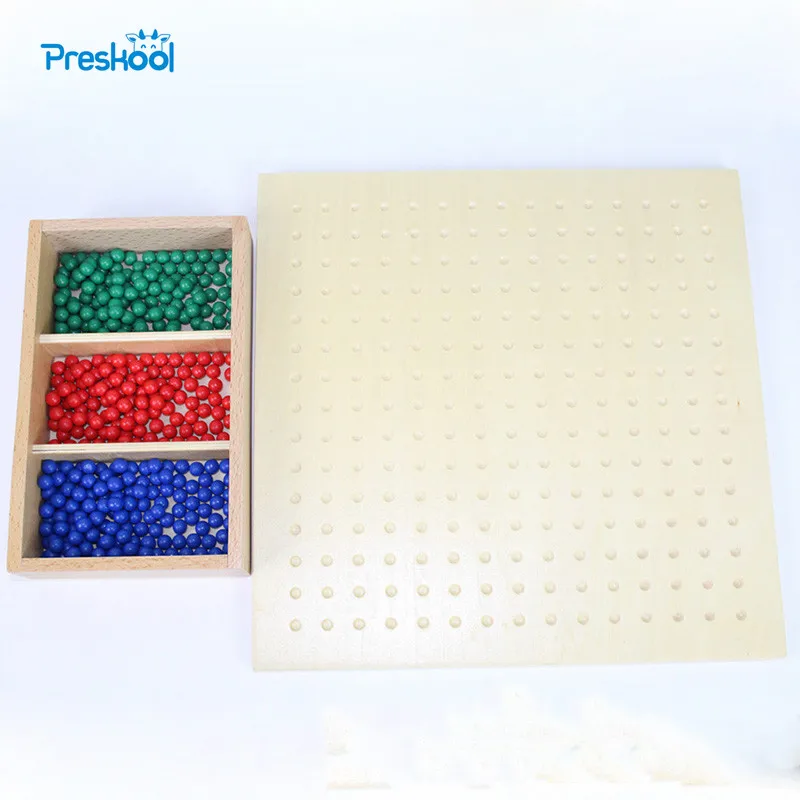 Baby Toy Montessori Small Patterns for Square Root Bead Board for Early Childhood Education Preschool Training Toys