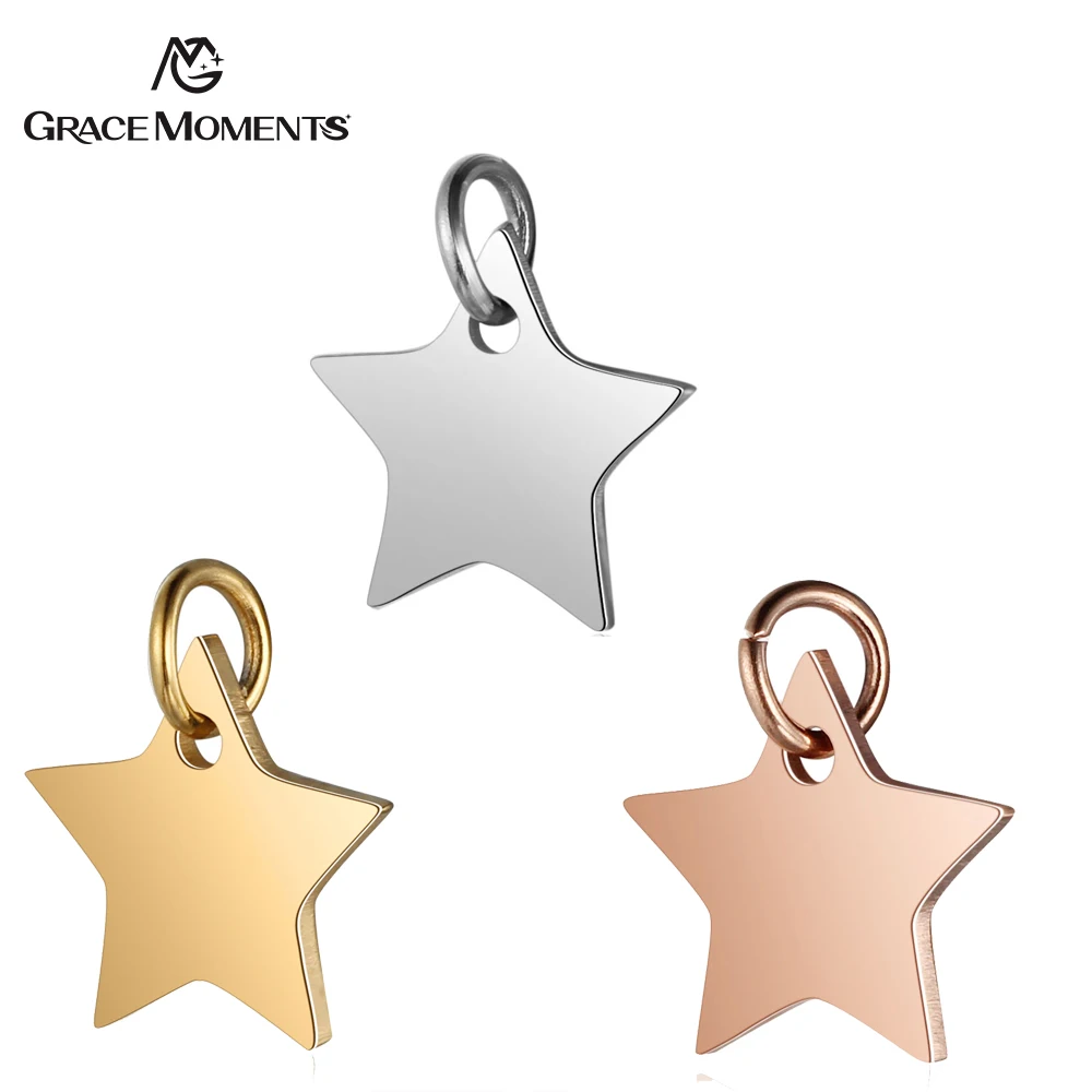50pcs/Lot Stainless Steel Charms Star Charms Pendant for Jewelry Making Bracelet DIY Handmade Accessories Gift 3 Colors image 4