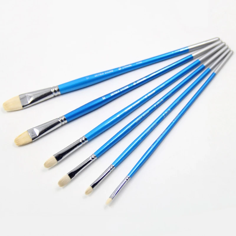 shaped gouache hazel 6 pcs suit wool brush pen birch rod cqnnn brush painting pen acrylics brush Drawing Art Supplies