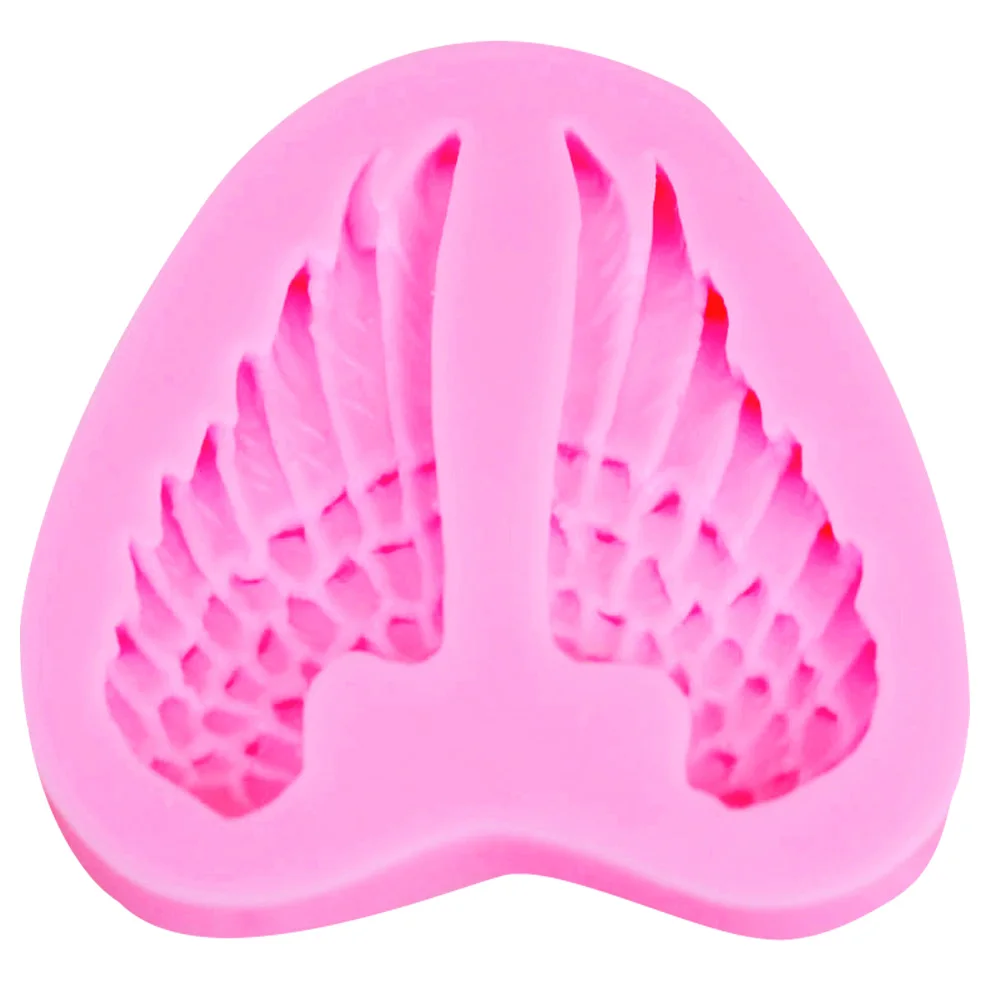 M090 Angel Wings Silicone Mold Chocolate Moulds Kitchen-Baking Resin SugarForm Home Decoration 3D DIY Clay Craft Wax Tools