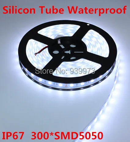 

5m/lot 300LED RGB/white/warm white/blue/red/Green/yellow, IP67silicon tube waterproof 12V 5050 LED Strip,60LED/m + free shipping