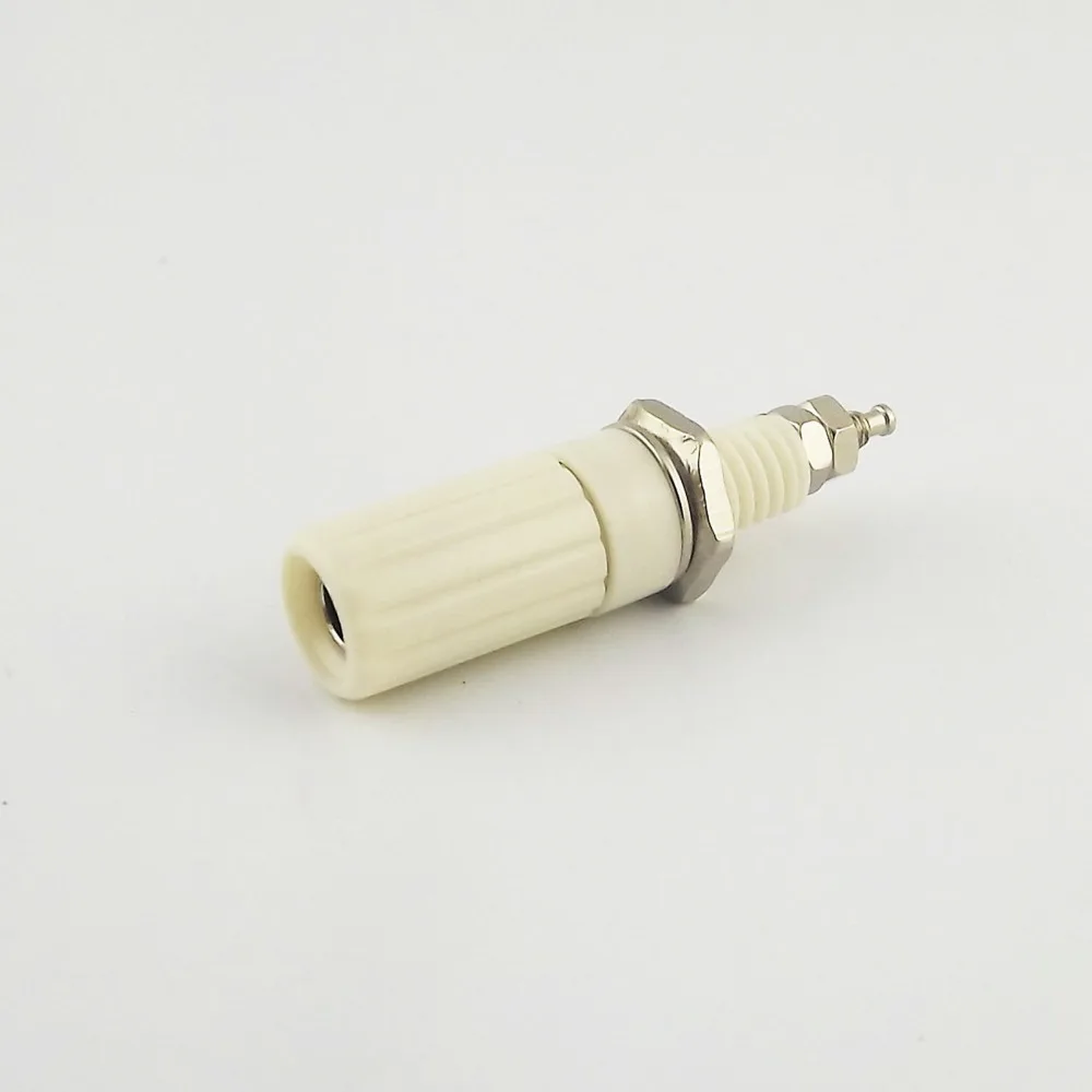 10pcs Binding Post Speaker Cable Amplifier 4mm Banana Jack Plug Adapter Connector White