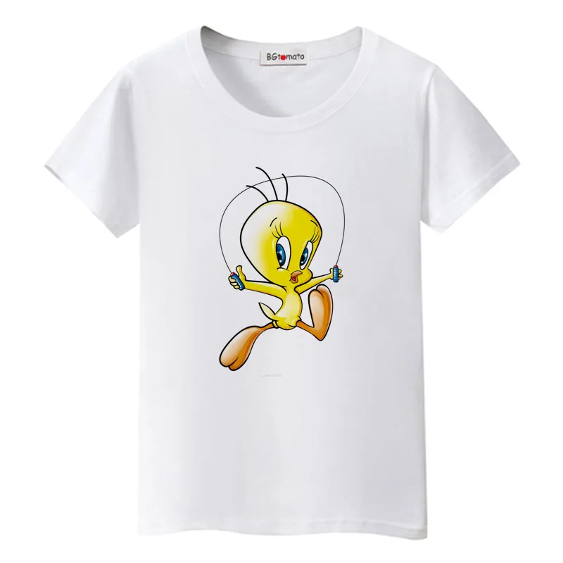 Funny little duck printing tshirt short sleeve casual tops Tees lovely cartoon t-shirt For women