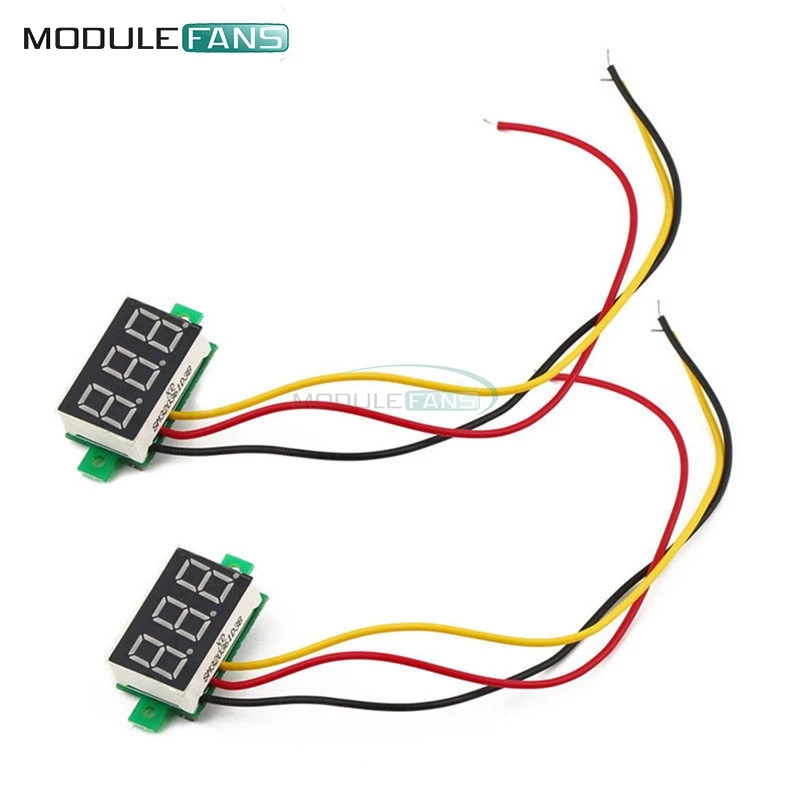 0.28 インチ 0.28 インチ LED DC 0-100V グリーン電圧計デジタル表示電圧電圧計 12V 24V 3 ワイヤー DIY 電子 DIY キット