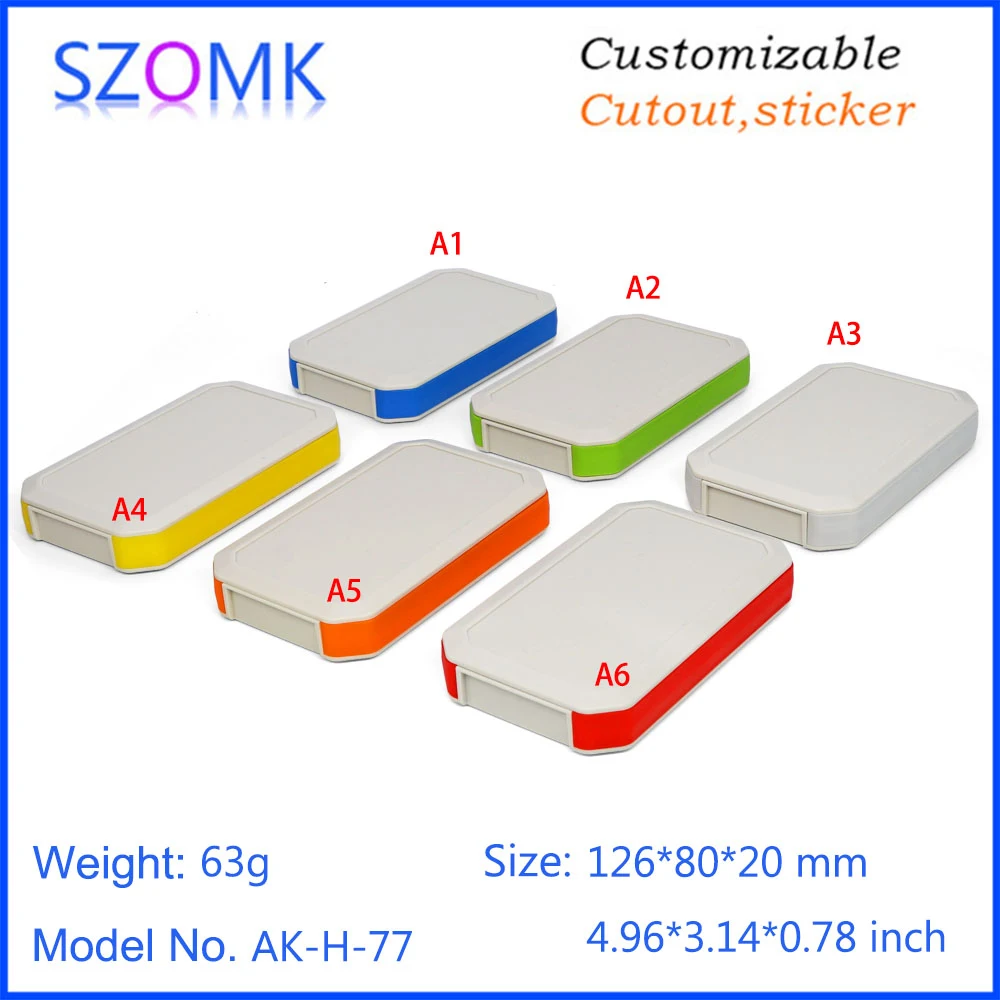 1 Piece 126*80*20mm szomk new design plastic enclosure for electronics plastic box handheld instrument housing control box