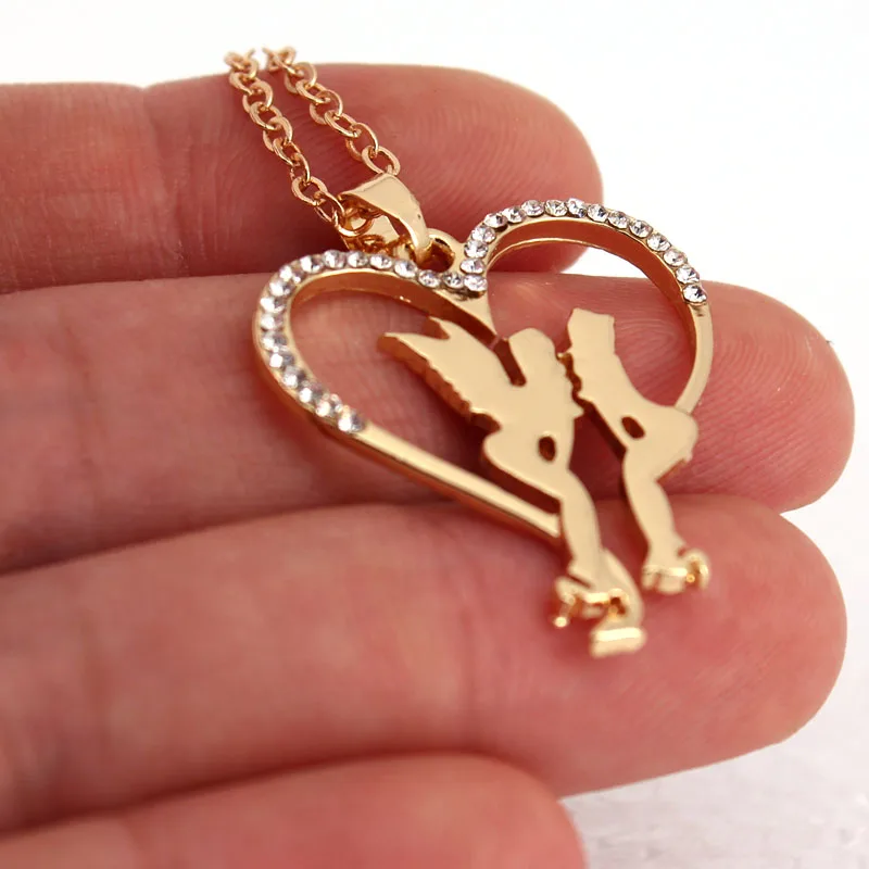 hzew new heart shape Angel and devil pendant necklace gift necklace - Image 5