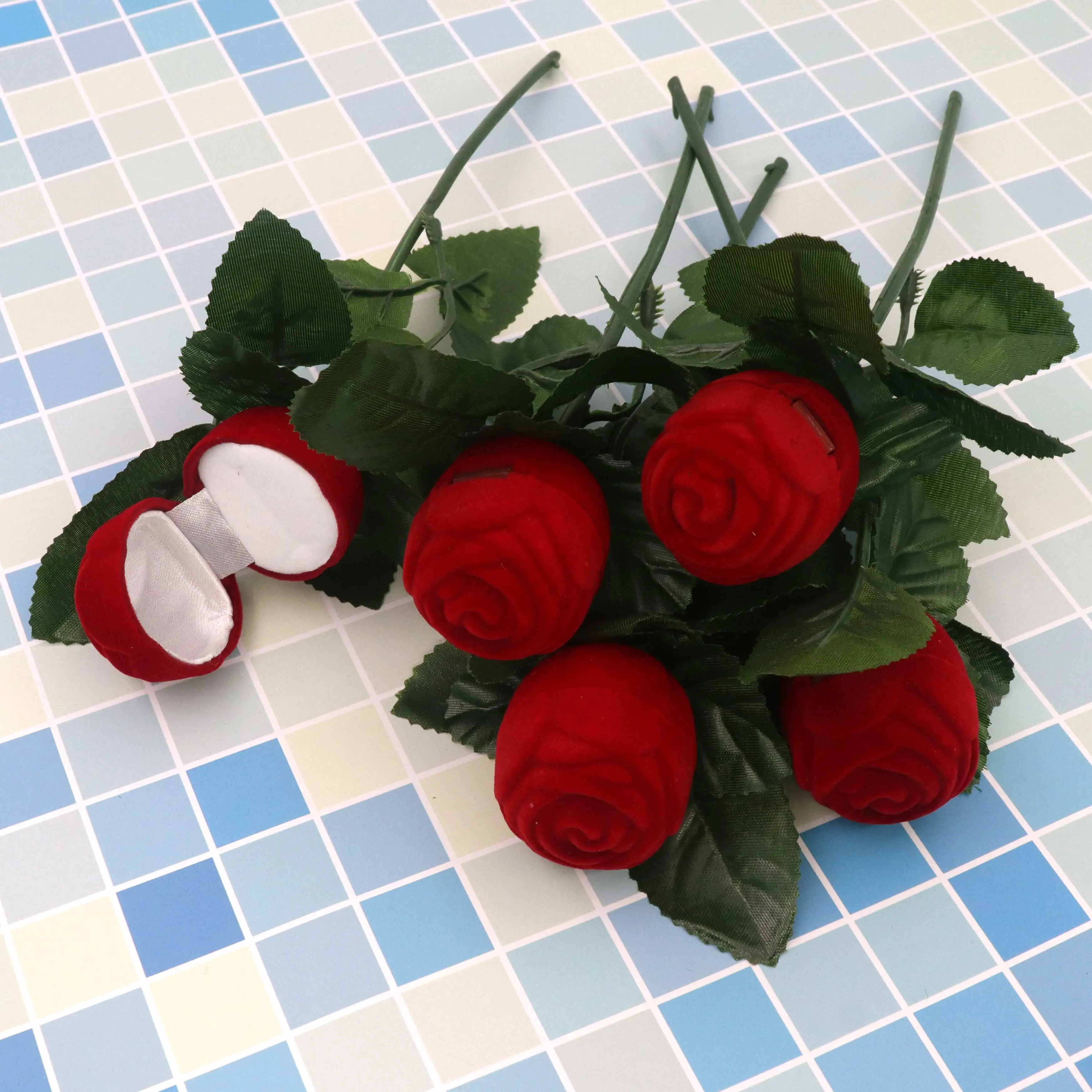 Samt Apfel Klavier Violine Sonnenblume Schmuck Geschenkbox Hochzeit Verlobungsring Box für Halskette Ohrring Armband Verpackung Display – Detail 33