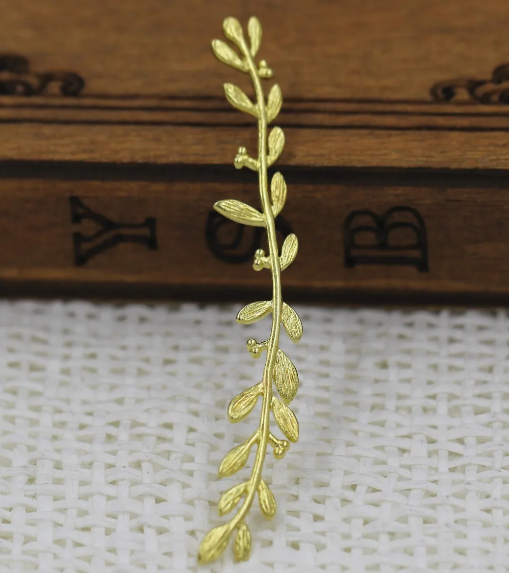 

20pcs 45x7mm Brass Casted Salix Leaf Branch Wraps DIY Jewelry Findings Settings Crafts