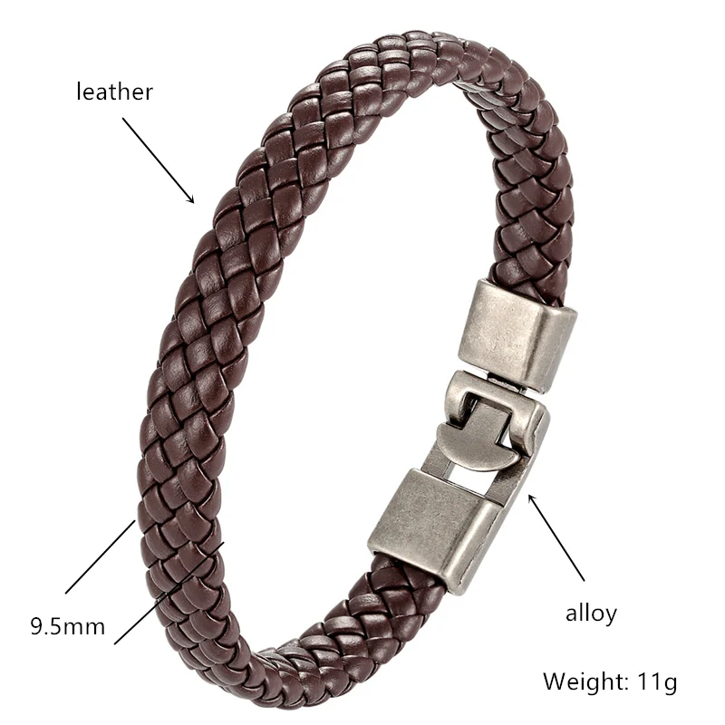 Pulseira de couro de tecelagem com fivela simples, de alta qualidade, feminina, masculina, melhor amigo, presente, 6 cores, pulseira feminina