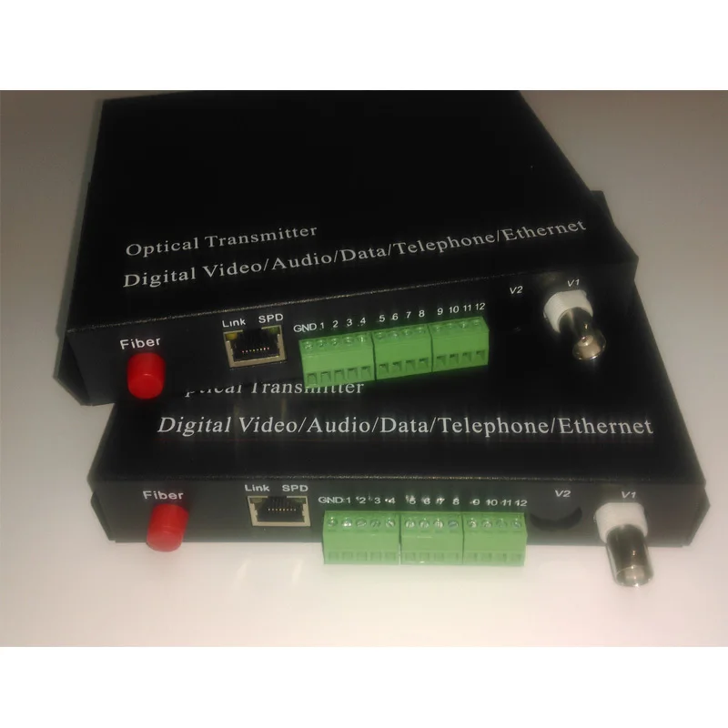 Interruptor convertidor de fibra óptica de datos para sistema de seguridad CCTV, multifunción, 1CH, vídeo/Audio/RS422/232