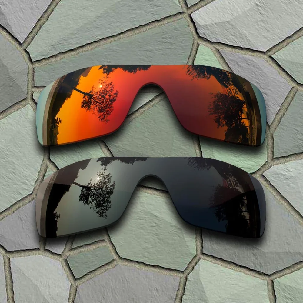 

Grey Black&Red Orange Sunglasses Polarized Replacement Lenses for Oakley Batwolf