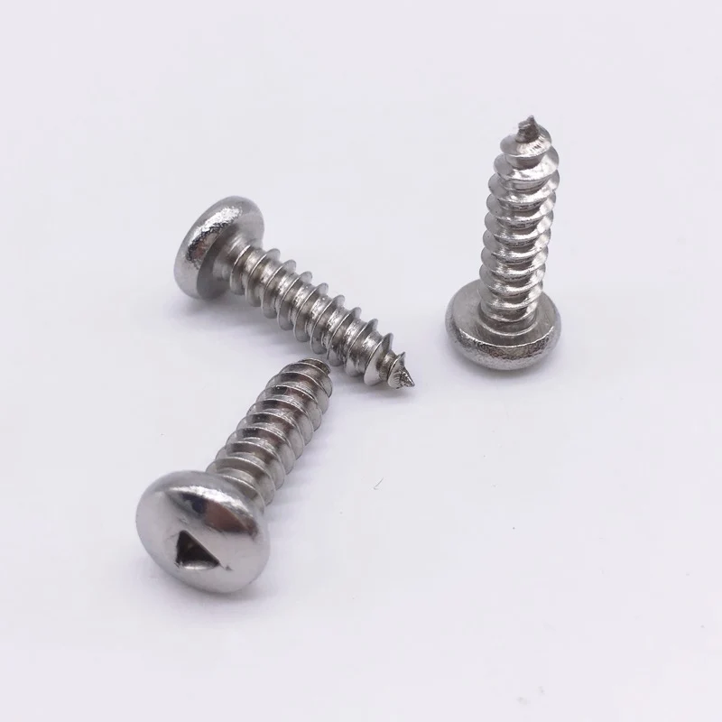 Wkooa M4 Security Self Tapping Screw Wood Screws Pan Head Triangle Drive Stainless Steel Pack 100