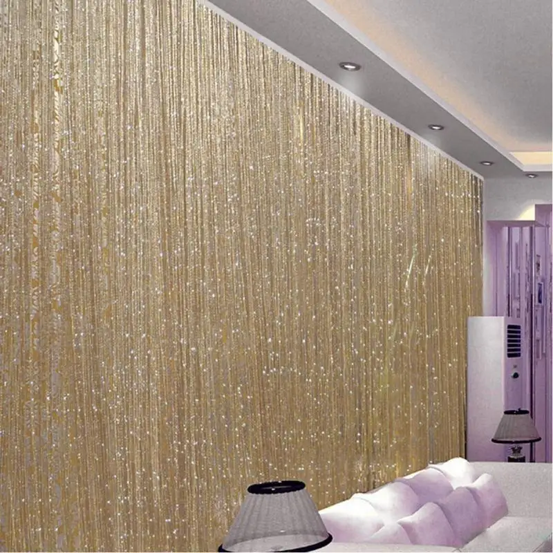 Fashion String Sparkle Curtains Patio Fly Screen Fringe Room Divider Door Window