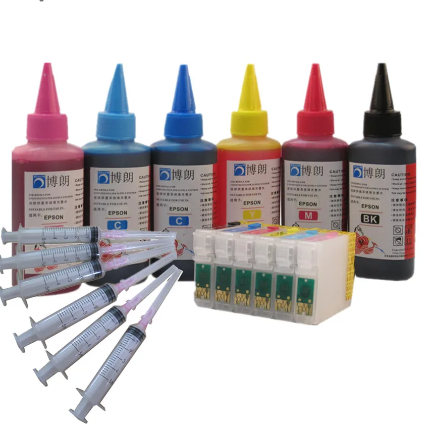 

T0791 79 cartridge refill ink kit for EPSON Stylus Photo 1400 1500W P50 PX650 PX660 PX700W PX710W Artisan 1430 + 600ML dye INK