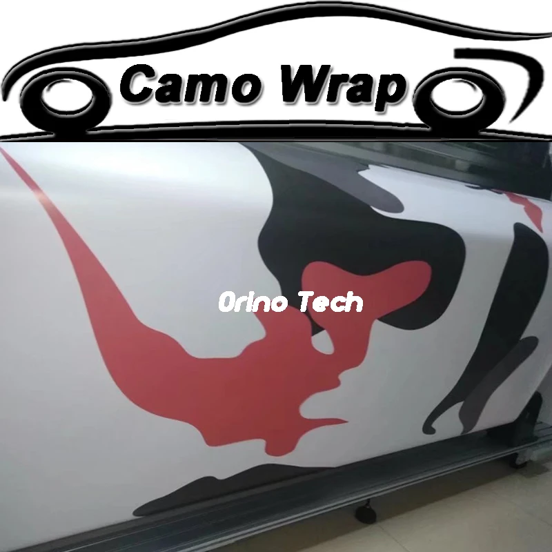 Large Black Red Vinyl Camouflage Car Wrap Film With Air Bubble Free Vehicle Motorcycle Body Wrapping Car Sticker Decal Graphics