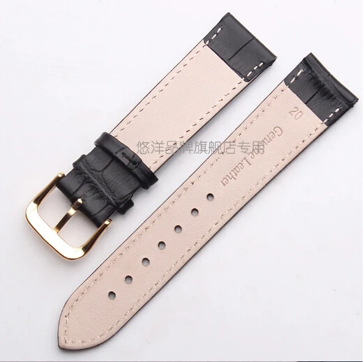 16mm 18mm 19mm 20mm Mens Womens Black Brown Watch Strap Band Black Brown Leather Gold Stainless Steel Buckle