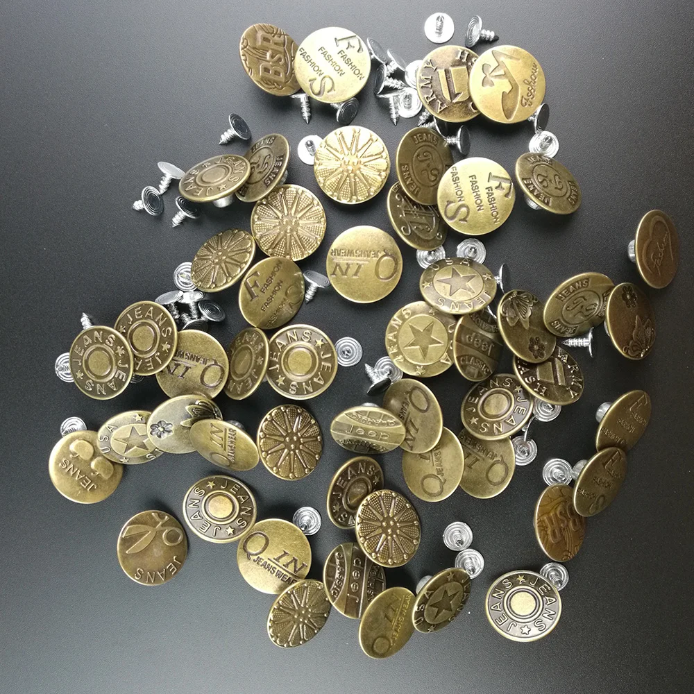 New Arrive 50sets/lot  20mm Bronze Fashion Metal Jeans Button for Garment Pants Sewing Clothes Accseeories Handmade