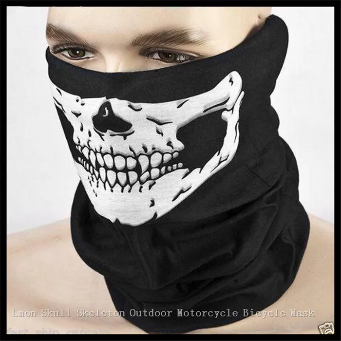 Hot !! Halloween Skull Skeleton Outdoor Motorcycle Bicycle Multi function Headwear Hat Scarf Half Face Mask Cap Neck Ghost Scarf