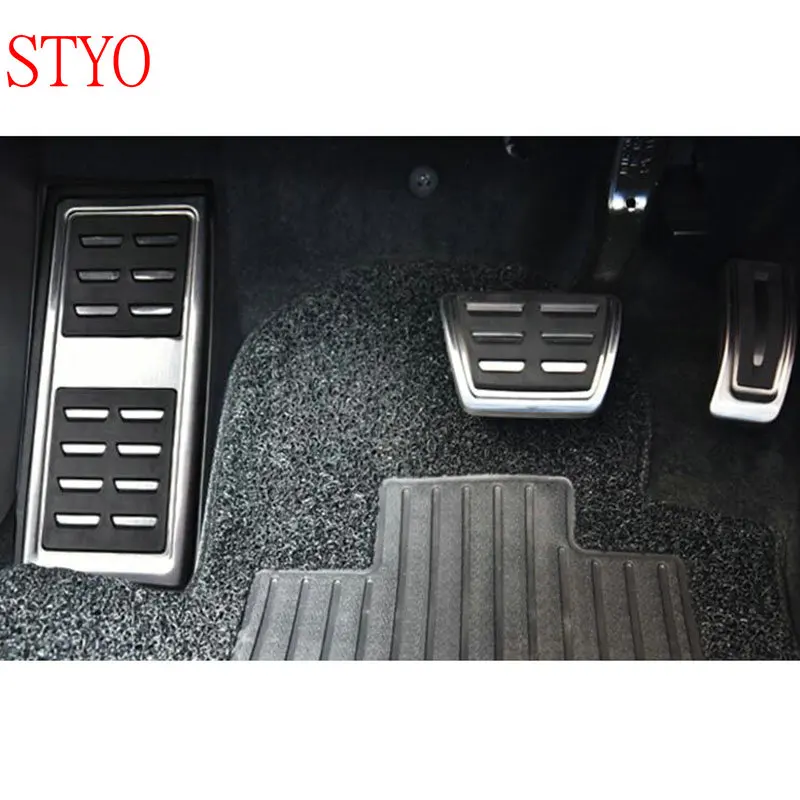 STYO for LHD Audii Q3 2018 2019  Stainless steel Car Clutch Gas Brake pedals Rest pedal Cover AT Pedal / MT Pedal