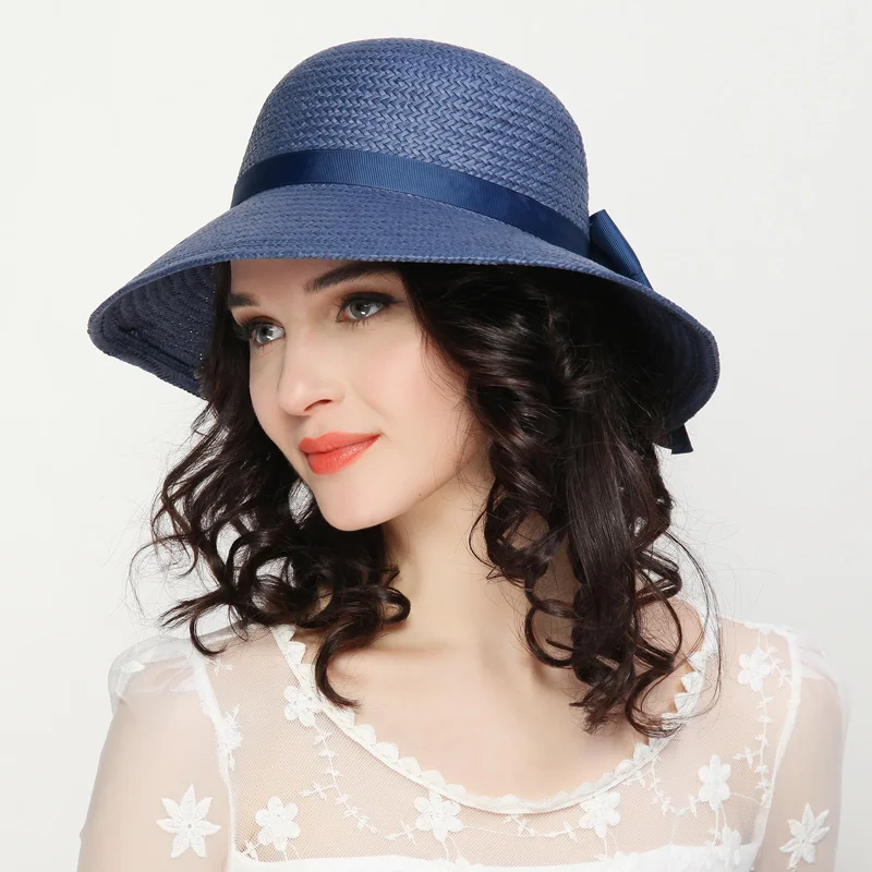 New Arrival Sunscreen Hat Adult Fahsion Weave Straw Cap Foldable Beach Hat Students Outside Travel Cap Raffia Hat  B-7832