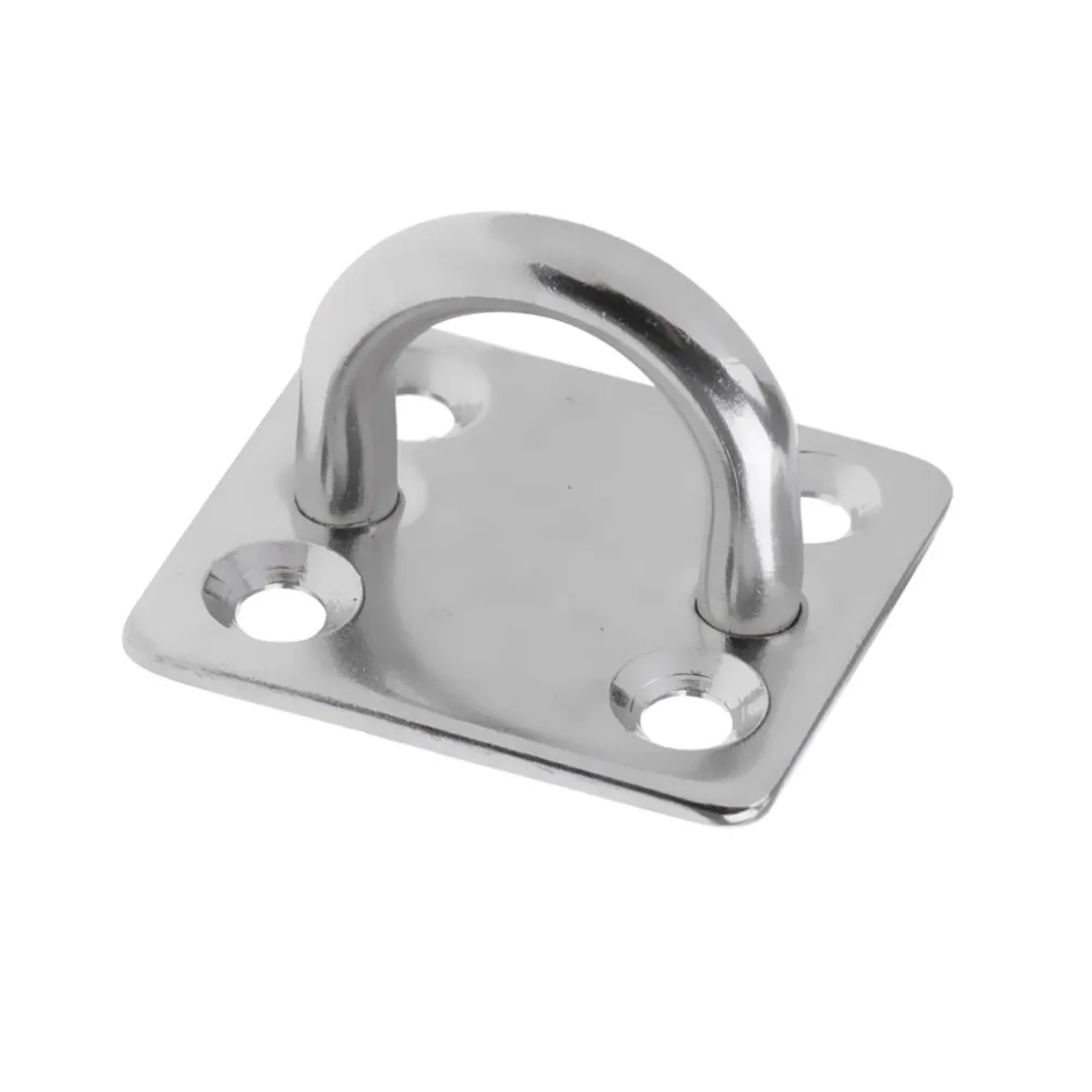 Heavy Duty 304 Stainless Steel Square Pad Eye Plate Shade Sail Sailboat 5/6/8mm for Kayaking Canoe Boat Water Sports Accessories