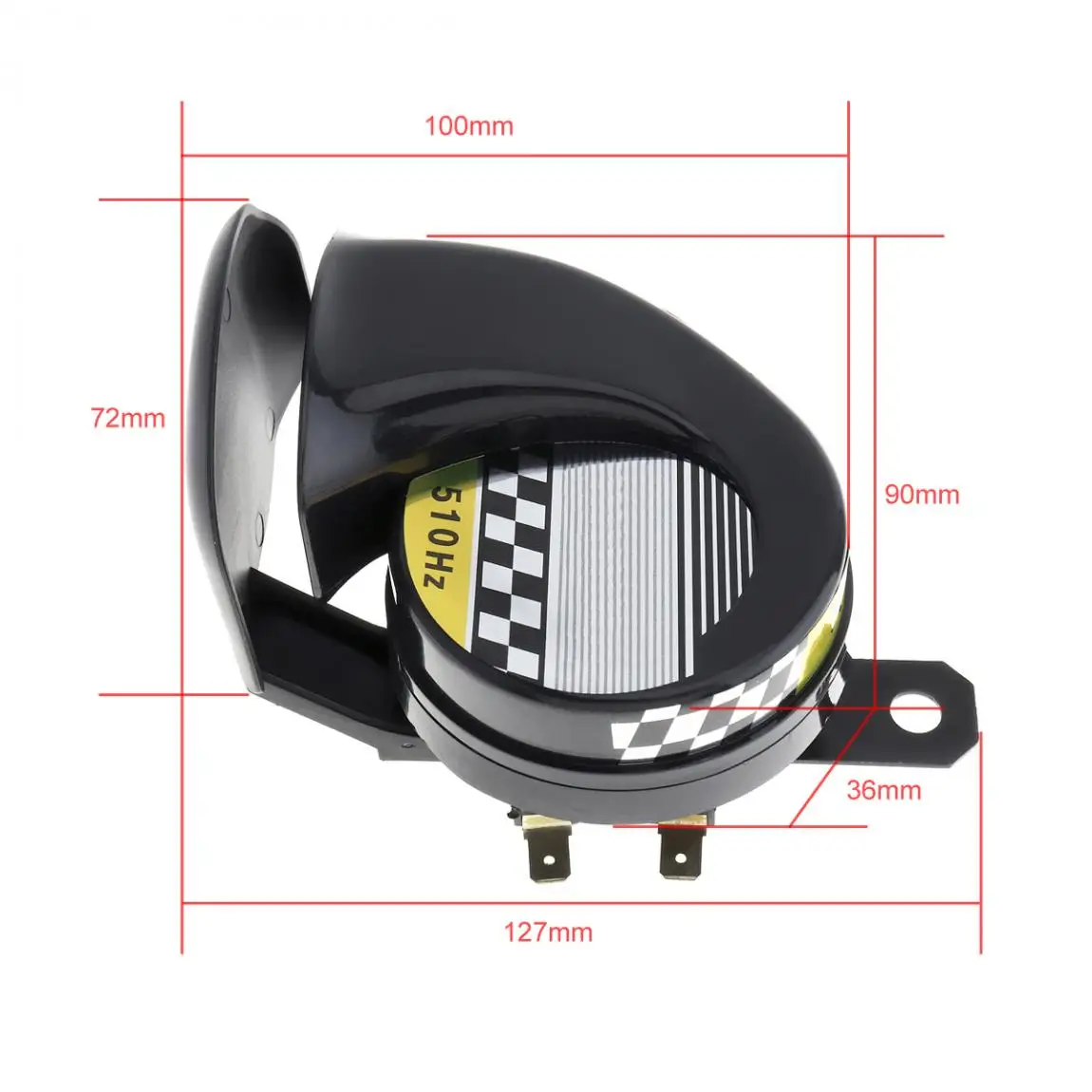 DC 12V 115dB Universal Car Horns Signal Single Sound ABS Snail Horn Claxon Fit for Motorcycles Bicycles Automobiles Cars Vehicle