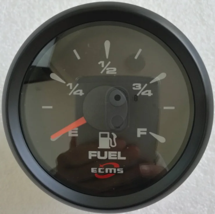 New Design Marine Boat Yacht Automotive Fuel Level Gauge E-F 9-32V 52mm 2 Inch 316L Black Bezel Black Dial 802-00005