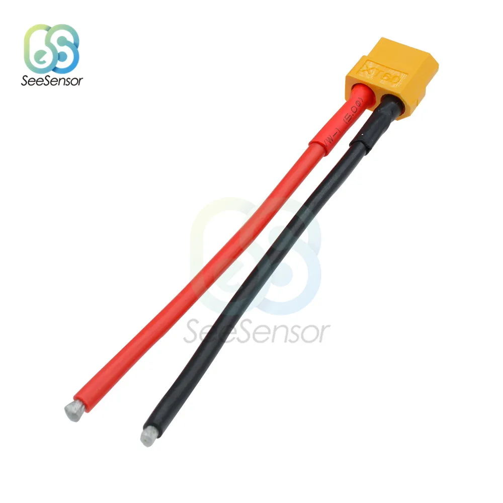 2 pz 1 pz XT60 connettore batteria maschio femmina presa con adattatore giunto in silicone 14 AWG cavo 10cm cavo fai da te elettronico