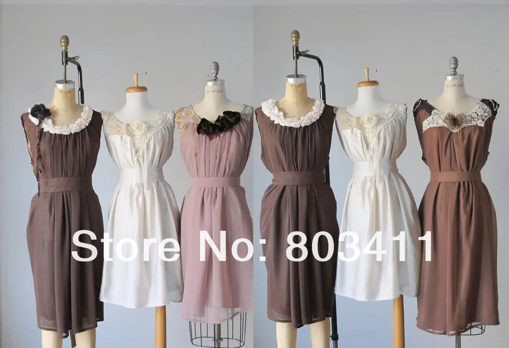 

Freeshipping Romantic / lace / brown / Fairy / Dreamy / Party Bridesmaid Dresses