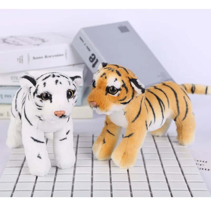 

about 22cm simulation tiger plush toy standing tiger soft doll baby toy Christmas gift b1389