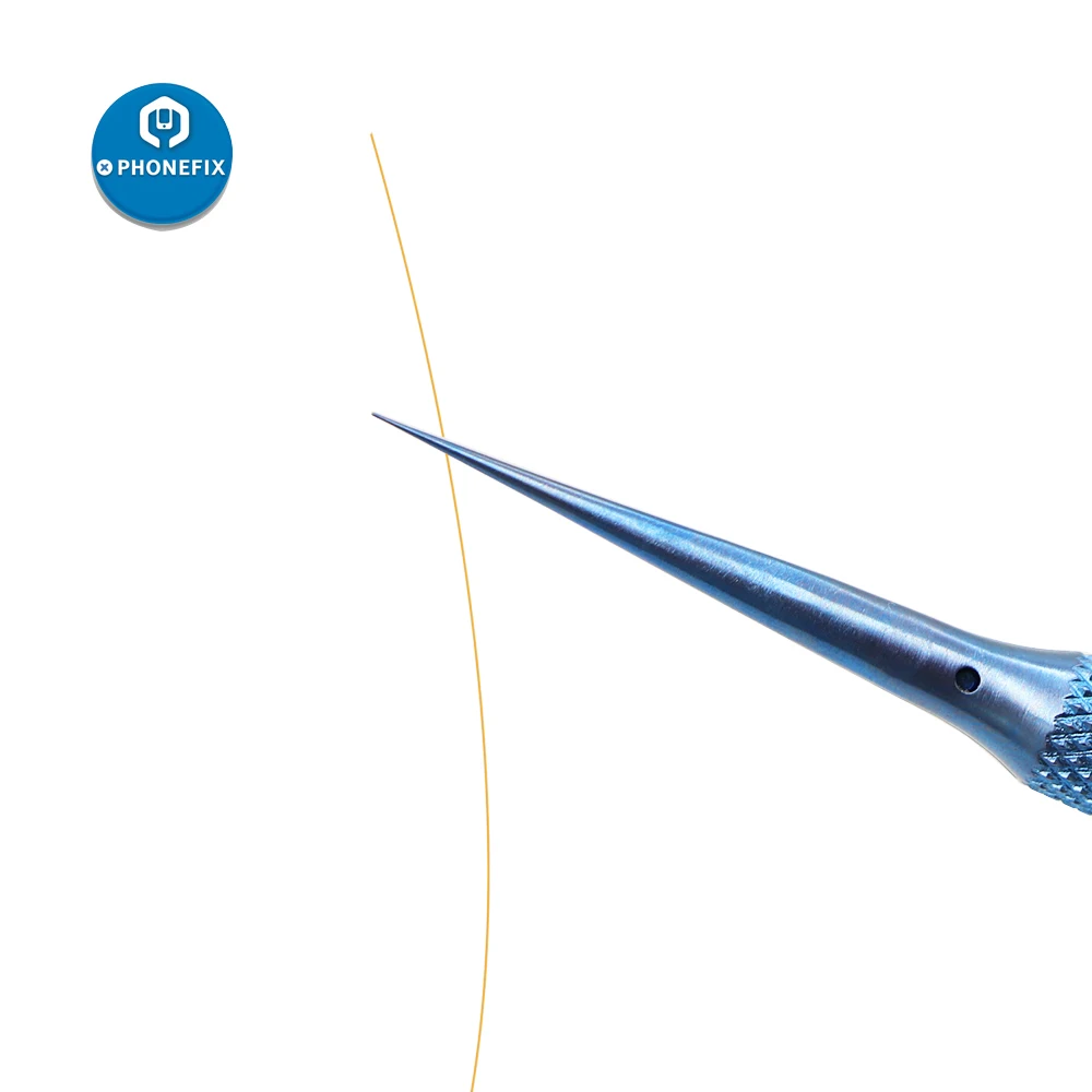 Точность Титан сплав Fly Line Пинцет для предотвращения оставления отпечатков пальцев для телефона Медный провод ремонт клип джемпер линии 0,02 ...