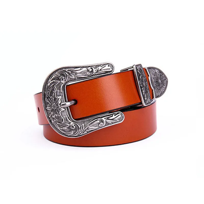 Ceinture de luxe en cuir sculpté pour femmes, sangle de taille, haut à boucle ardillon, pour dames