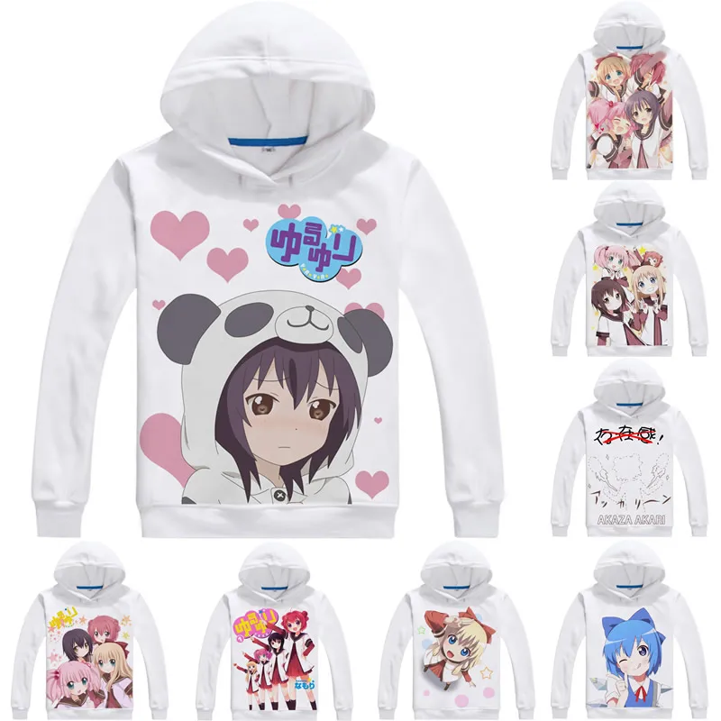 

YuruYuri Easygoing Yuri 3D Hoodies Men Hip Hop Long Sleeve Anime Hoodies Akari Akaza Yui Funami Cosplay Sweatshirts Women Hoodie