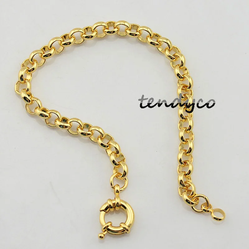 6mm Men\'s Female Set Jewelry Unisex Yellow Gold Color Link Rolo Necklace Bracelet Set Chain