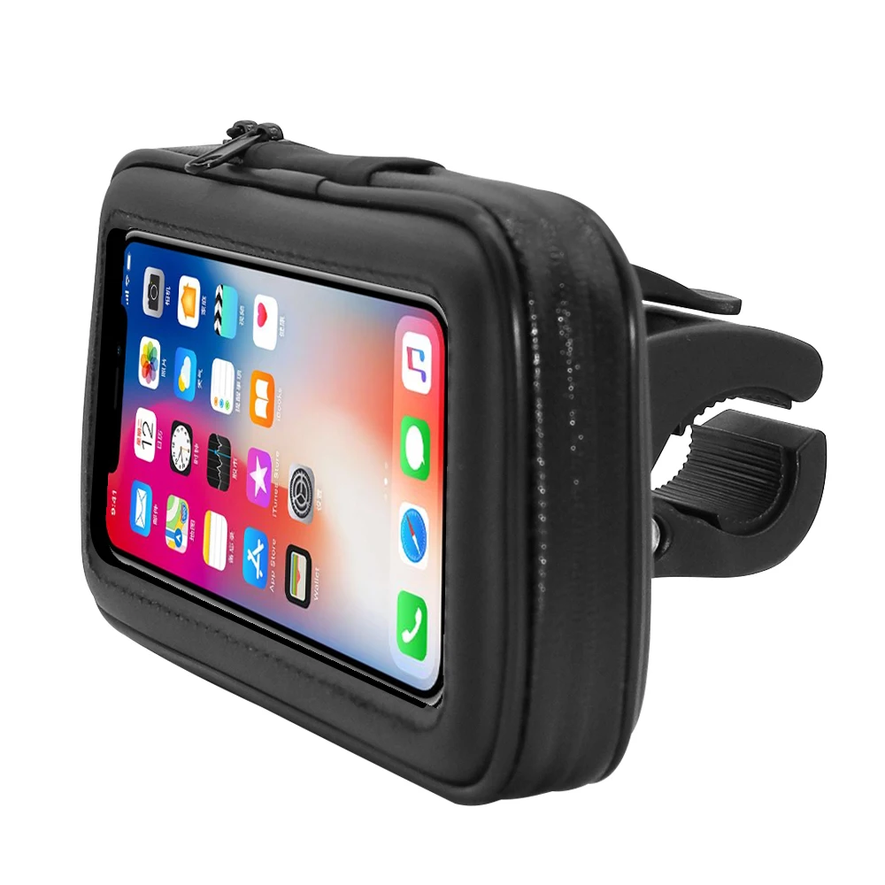 Universal Bike Bicycle Motorcycle Phone Holder Waterproof Case Zipper Pouch for Iphone Huawei P30 Plus Mount For Xiaomi Redmi 7