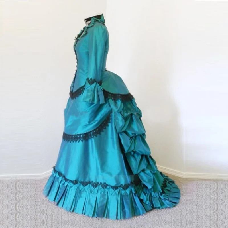 Vintage Gothic Victorian Bustle Period Dress Medieval Renaissance Victorian Party Ball Gowns Theater Clothing