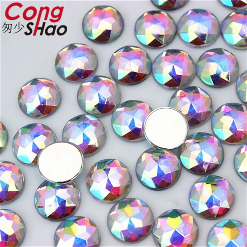 Flat Back Acrylic AB Rhinestones In A Variety Of And Sizes Round AB Stones For Face Decorations Face Gems DIY Garment Trim WC721